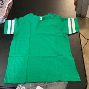 Aquaguard Girl's Green with White Striped Sleeve Football T-shirt S NIB